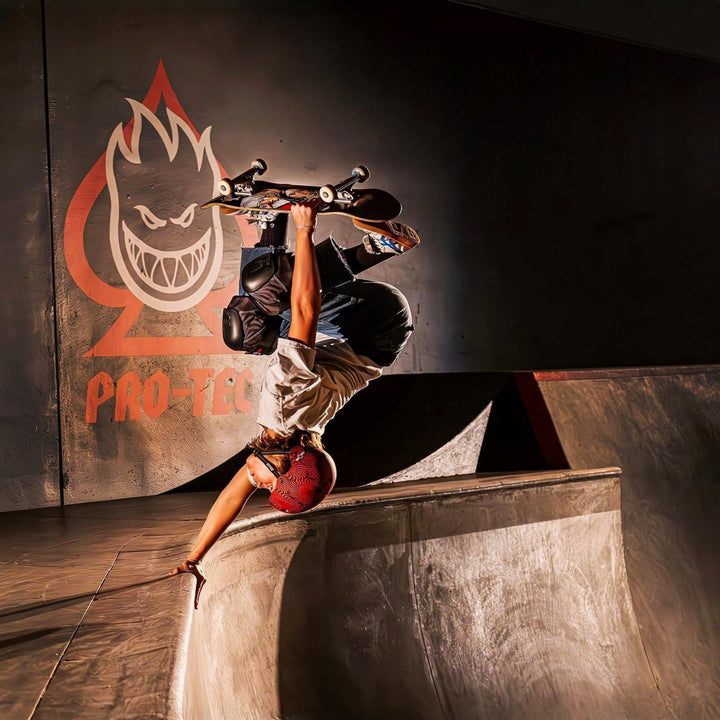 Pro-Tec x Spitfire LOW PRO (Red Swirl) Certified Helmet