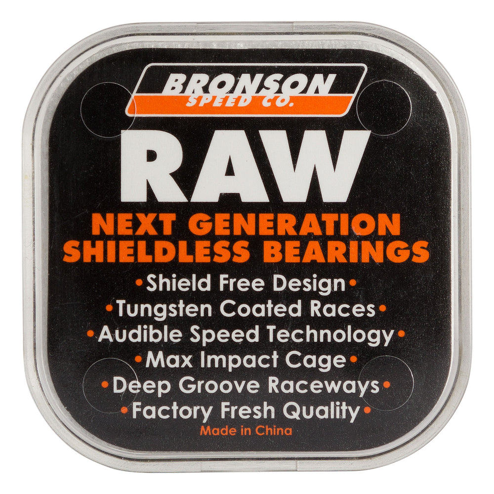 Bronson Speed Co. 6-Ball Raw Skateboard Bearings (Set Of 8)