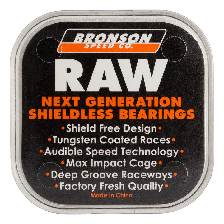 Bronson Speed Co. 6-Ball Raw Skateboard Bearings (Set Of 8)