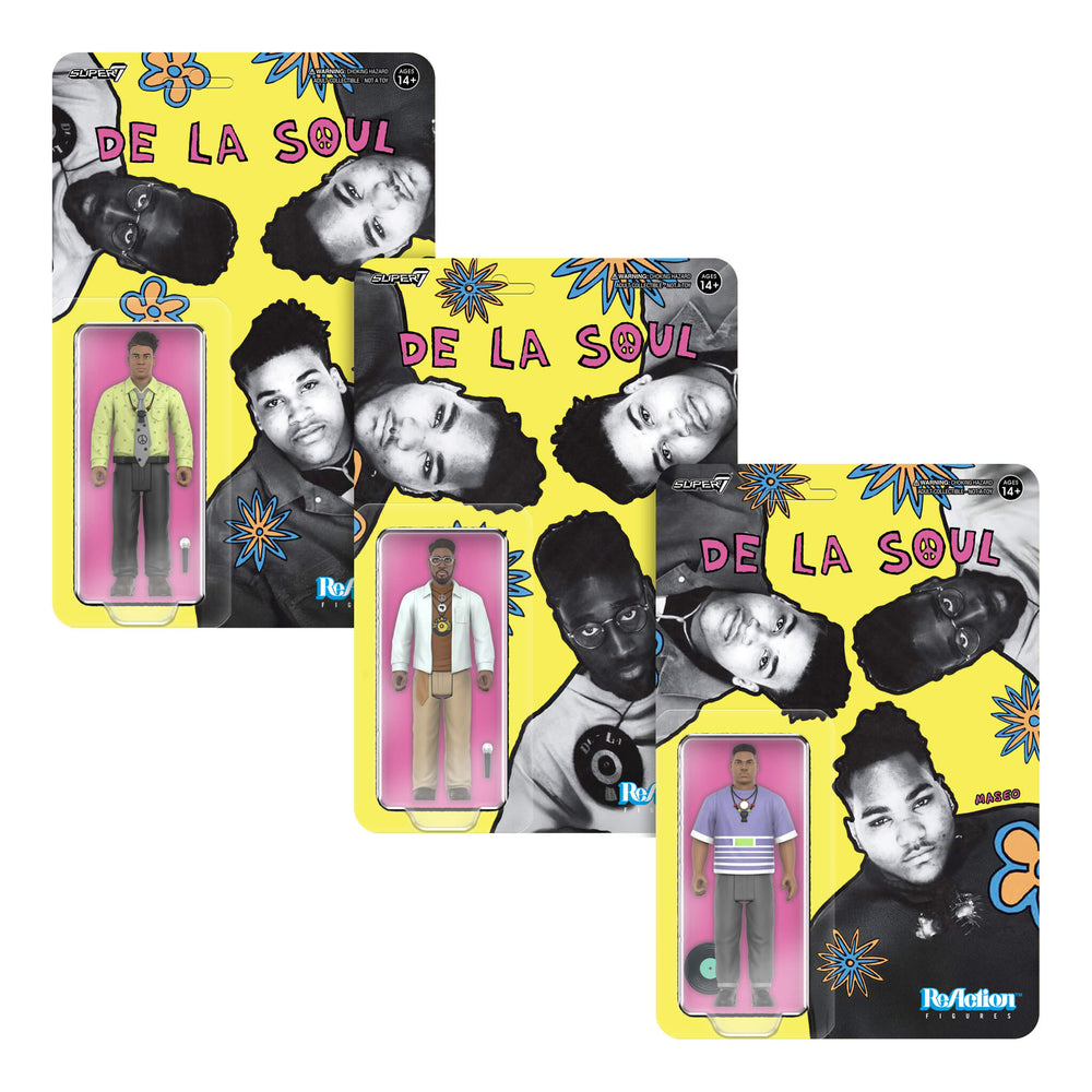 Super7 x De La Soul Vincent, Kelvin, and David (Me, Myself & I) 3 pk ReAction Figures