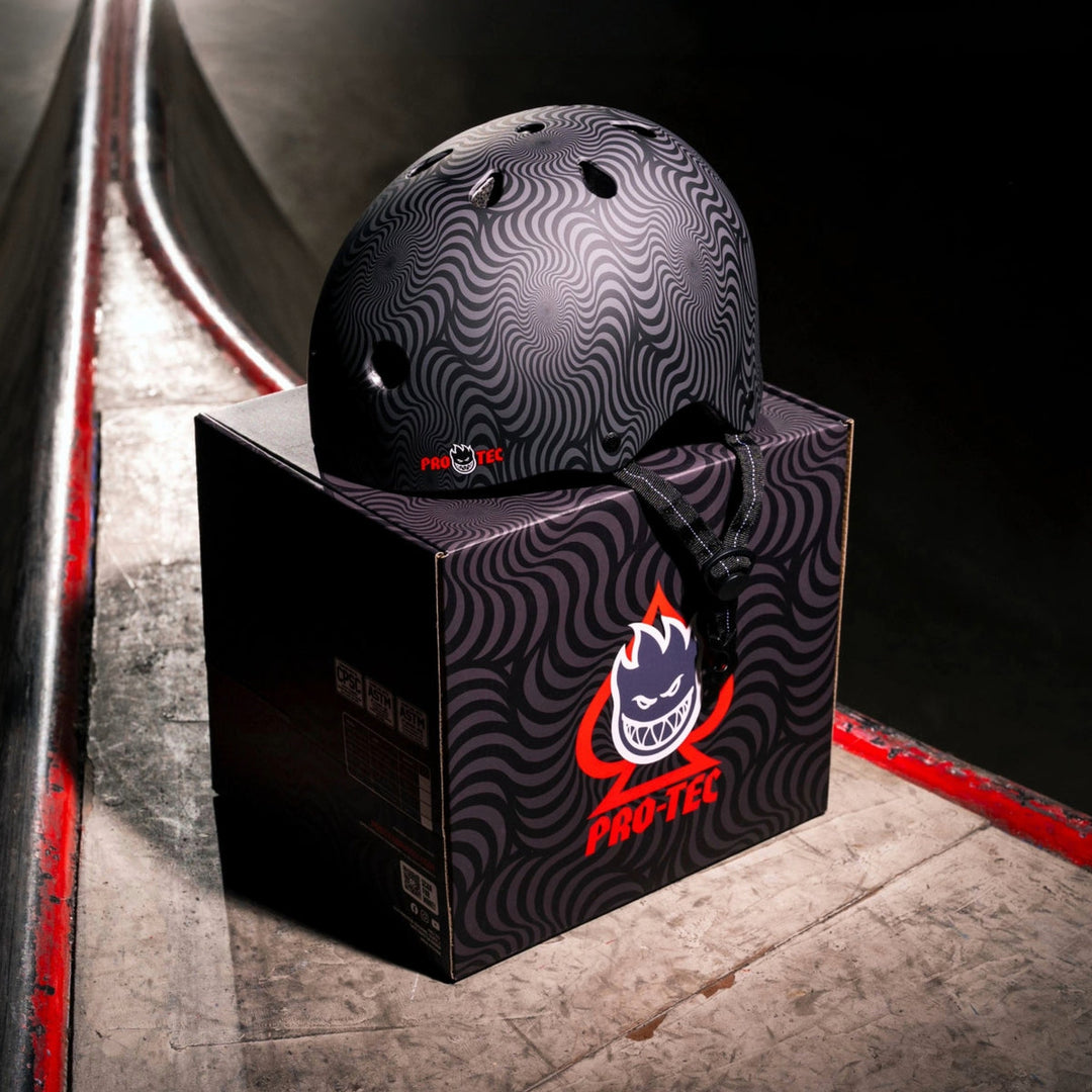 Pro-Tec x Spitfire LOW PRO (Black Swirl) Certified Helmet