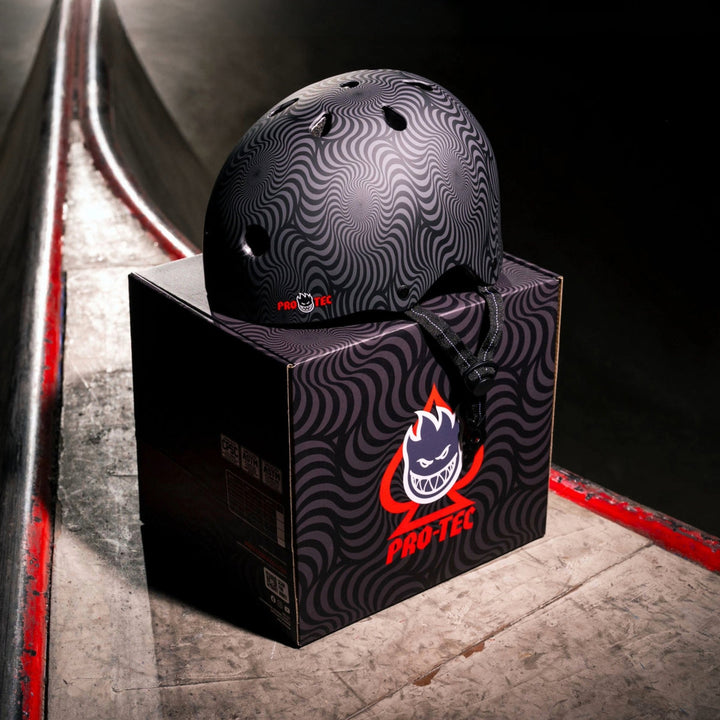 Pro-Tec x Spitfire LOW PRO (Black Swirl) Certified Helmet