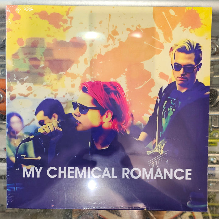 My Chemical Romance album cover on a metal surface