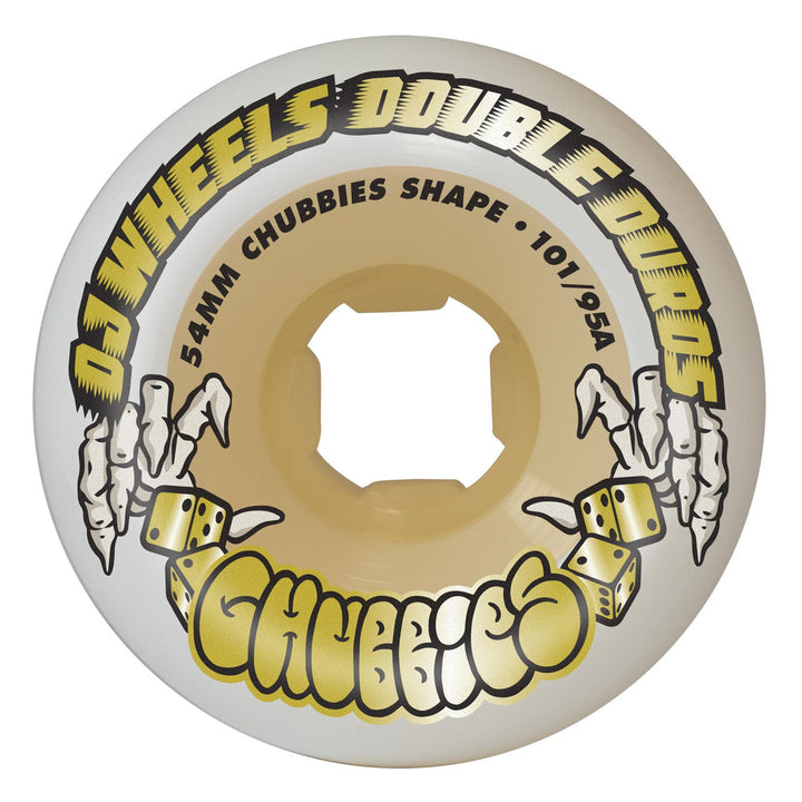 OJ Double Duro White Gum Chubbies 54mm 101a/95a Skateboard Wheels
