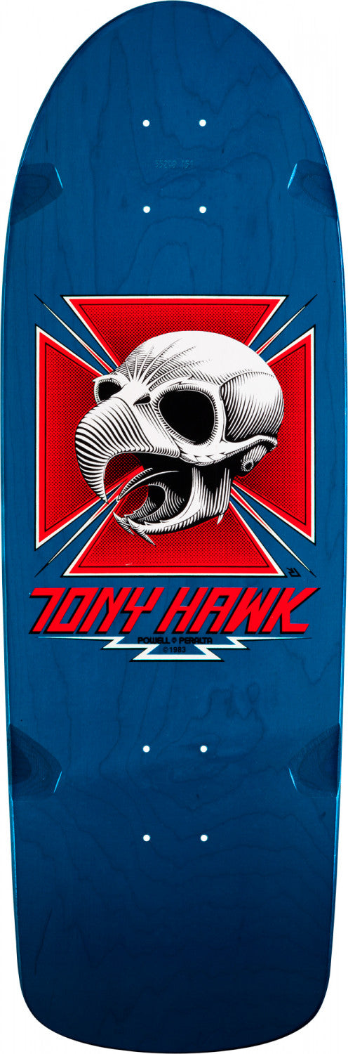 Powell Peralta Tony Hawk Skull Bones Brigade Series 2 Blue Skateboard Deck