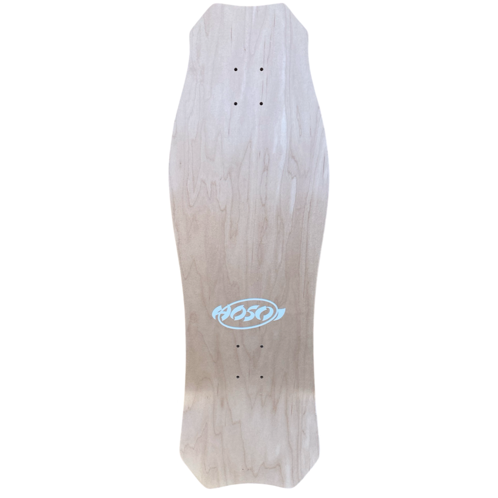 Hosoi Skulls & Roses Silver Foil skateboard deck detail view