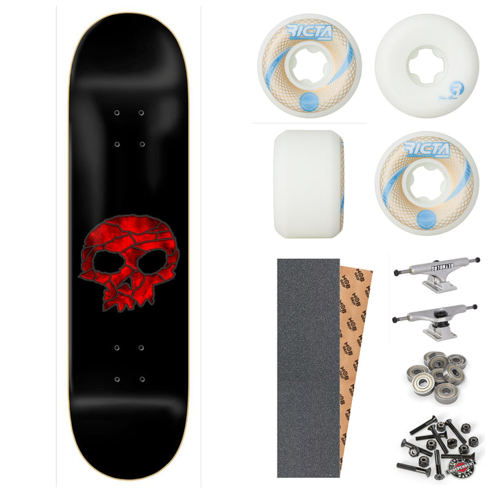 Zero Single Skull "Red Stained Glass" 8.5" Complete Skateboard