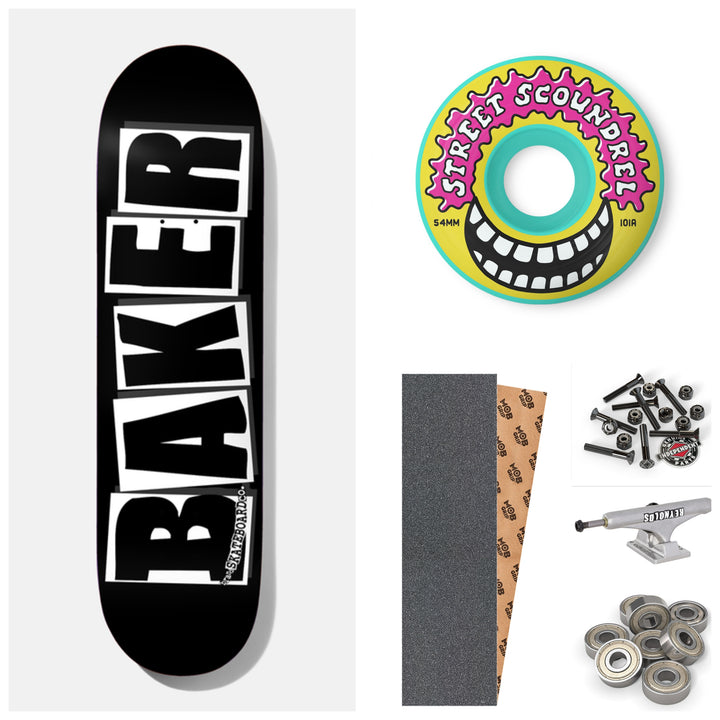 BAKER TEAM BRAND LOGO BLACK/WHITE 8.475" COMPLETE SKATEBOARD