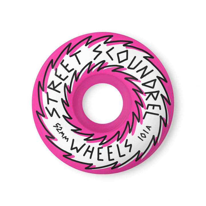 Street Plant Street Scoundrelss 52mm Pink skateboard wheel with black text on a white background