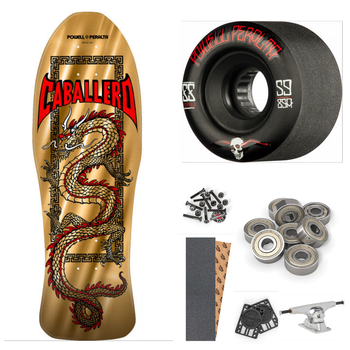 Powell Peralta Caballero Chinese Dragon Gold Foil 10" Complete Skateboard