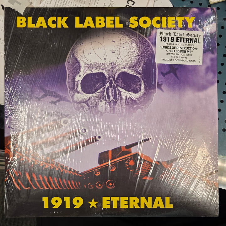 Album cover for '1919 Eternal' by Black Label Society on a surface with papers.