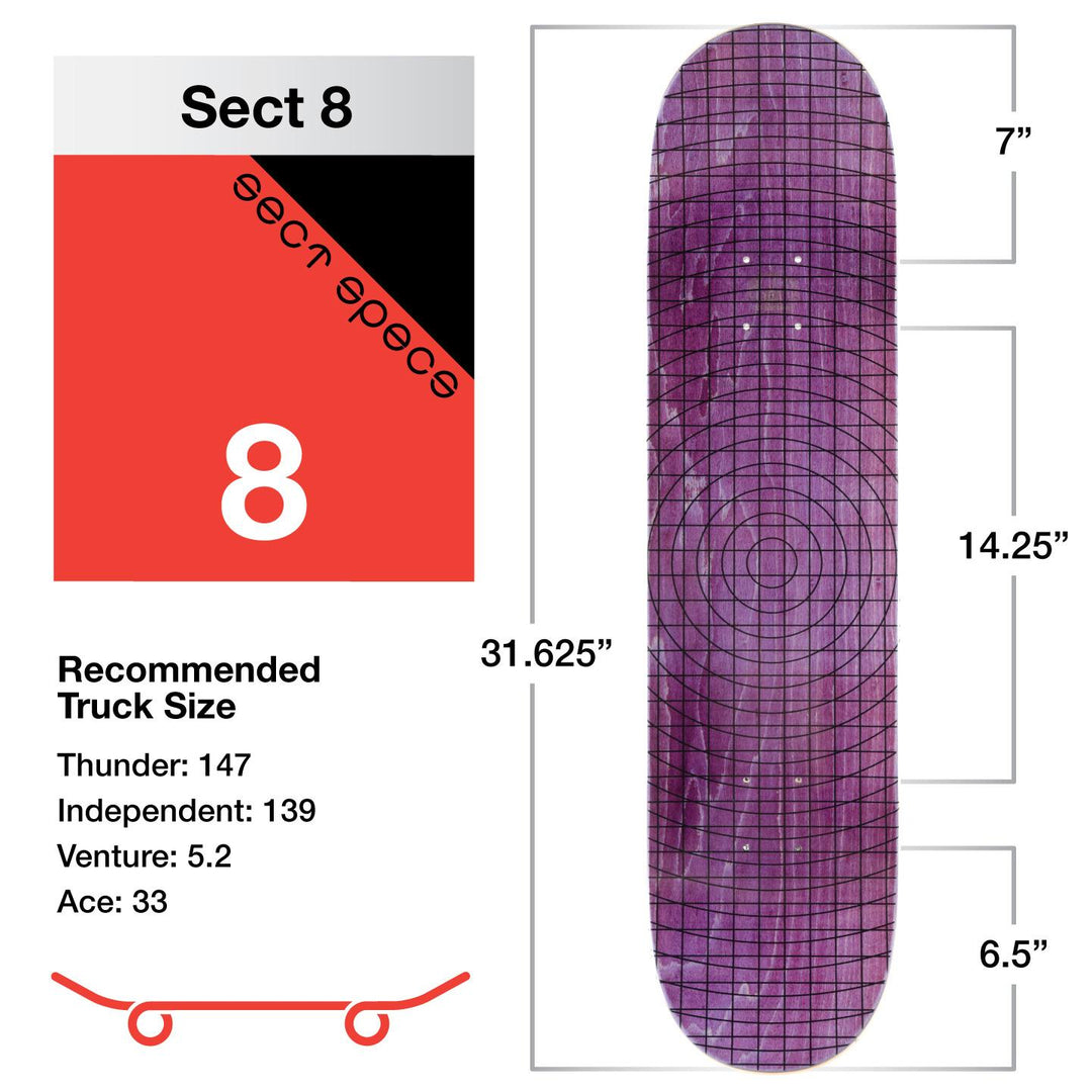 HABITAT "COAT OF ARMS PURPLE" 8" SKATEBOARD DECK