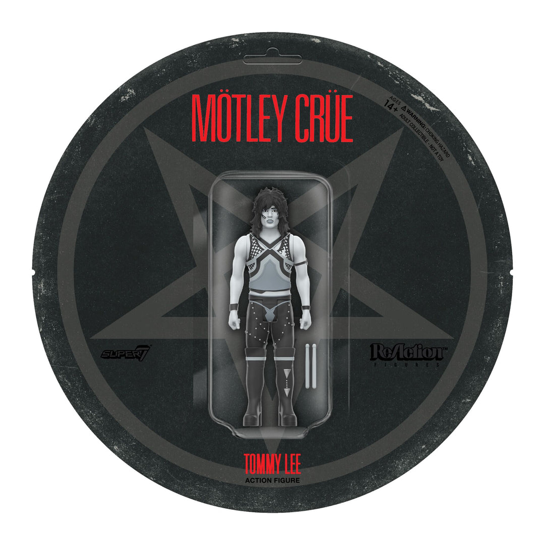 Super7 x Mötley Crüe - Mick Mars, Nikki Sixx, Tommy Lee & Vince Neil (Shout At The Devil B&W) ReAction Figures
