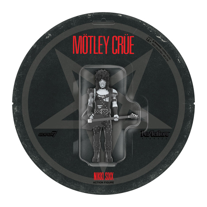 Super7 x Mötley Crüe - Nikki Sixx (Shout At The Devil B&W) ReAction Figure