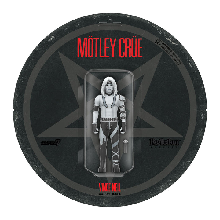 Super7 x Mötley Crüe - Vince Neil (Shout At The Devil B&W) ReAction Figure
