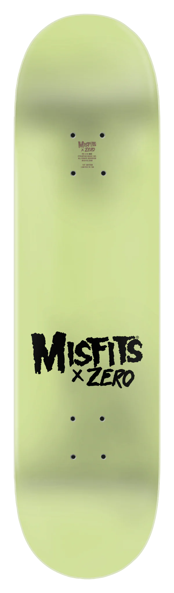 ZERO X MISFITS "ZERO A.D. - GITD DIP" 8.25" SKATEBOARD DECK