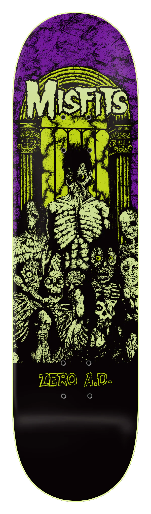 ZERO X MISFITS "ZERO A.D. - GITD DIP" 8.25" SKATEBOARD DECK