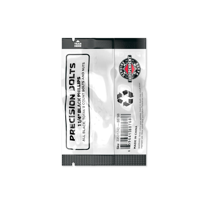 Independent Truck Co. Genuine Parts 1.25" Black Skateboard Mounting Hardware