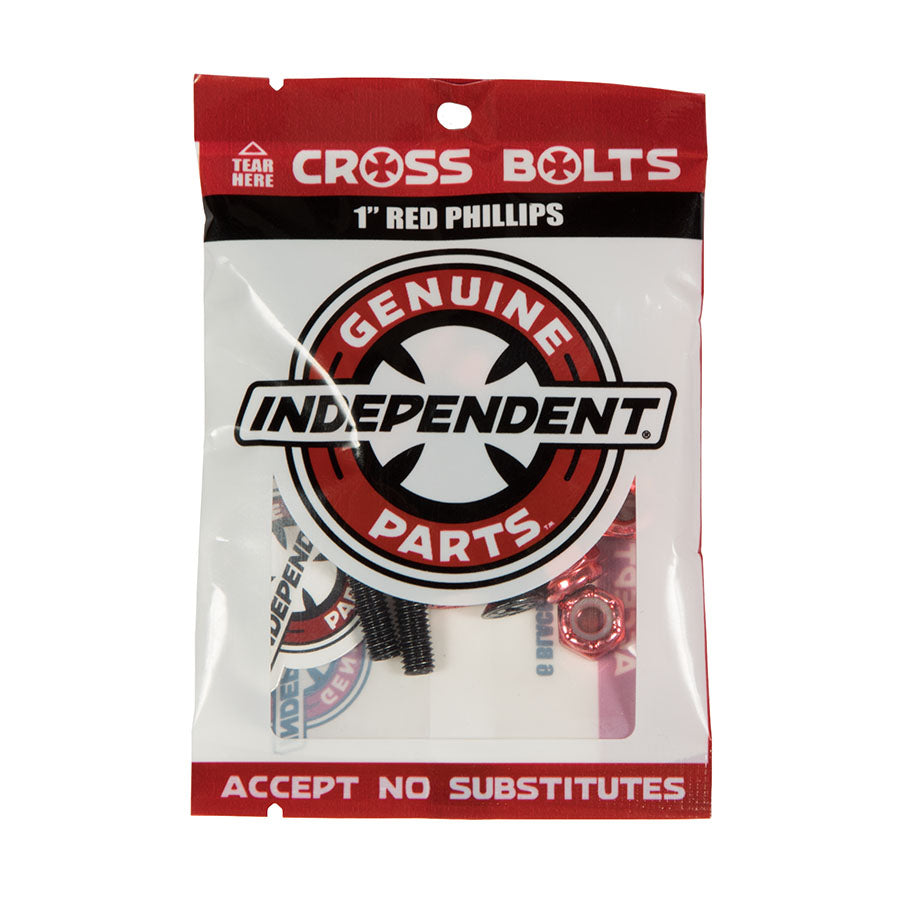Independent Truck Co. Genuine Parts 1" Black/Red Skateboard Mounting Hardware
