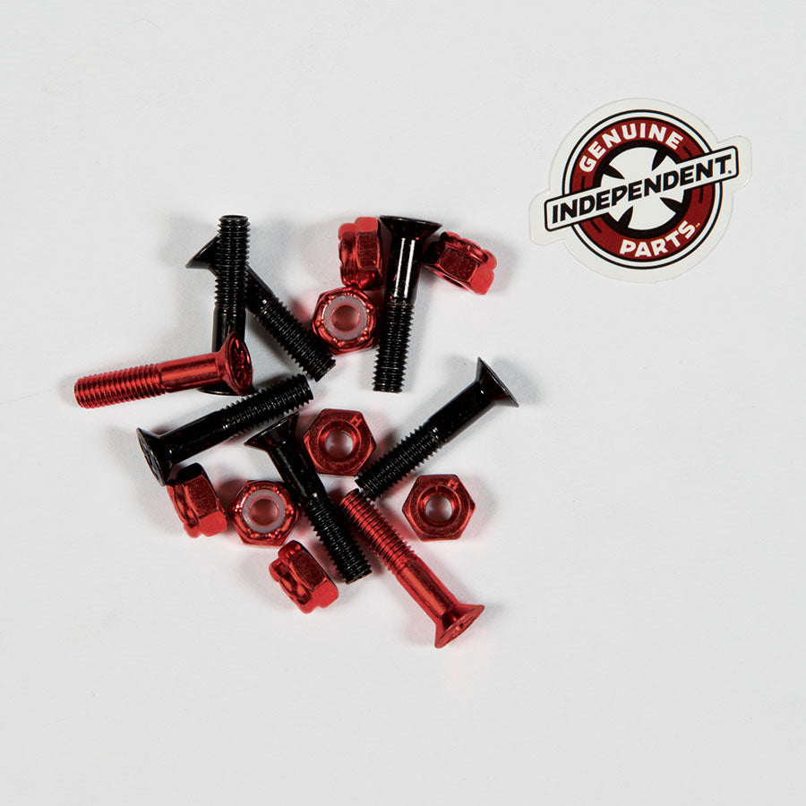 Independent Truck Co. Genuine Parts 1" Black/Red Skateboard Mounting Hardware