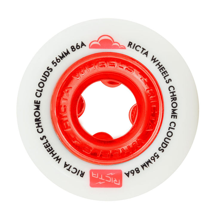 Ricta Chrome Clouds Red 56mm 86a Skateboard Wheels