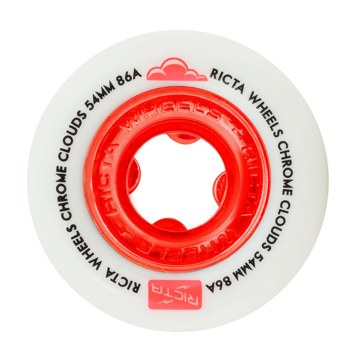 Ricta Chrome Clouds Red 54mm 86a Skateboard Wheels