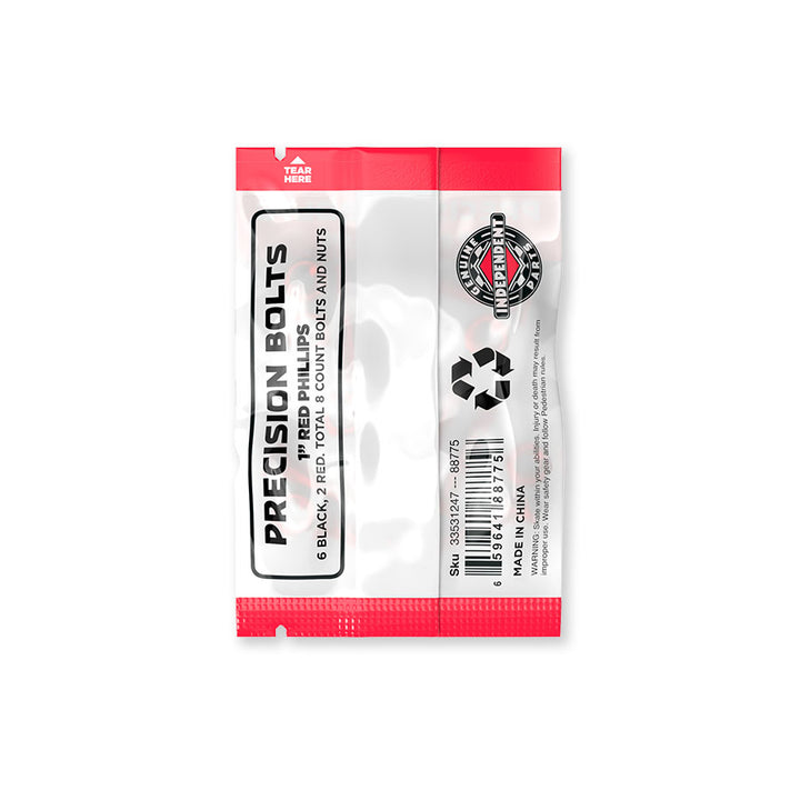Independent Truck Co. Genuine Parts 1" Black/Red Skateboard Mounting Hardware