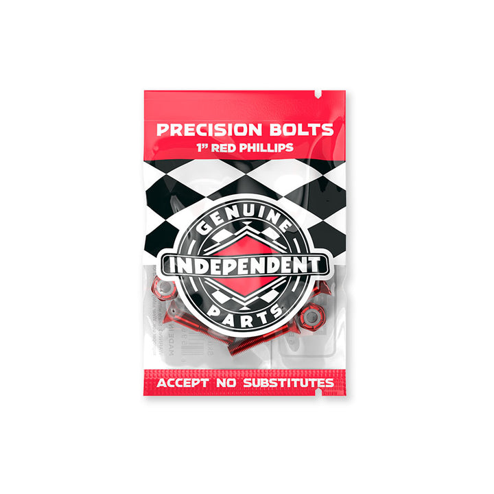 Independent Truck Co. Genuine Parts 1" Black/Red Skateboard Mounting Hardware