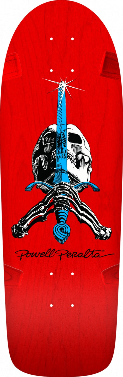 Powell Peralta Ray "Bones" Rodriguez Skull and Sword Red Skateboard Deck