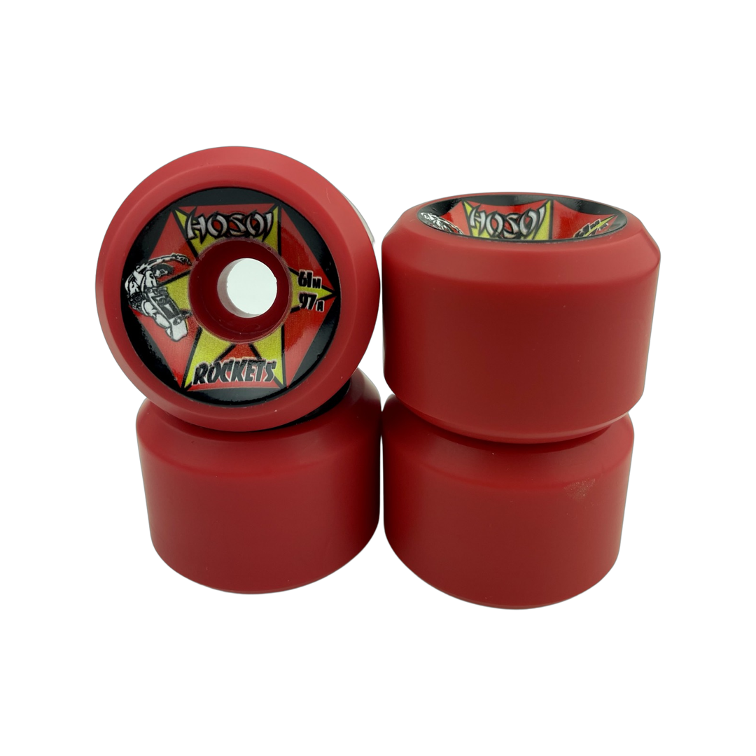 Hosoi Rockets 61mm 97A Red Skateboard Wheels