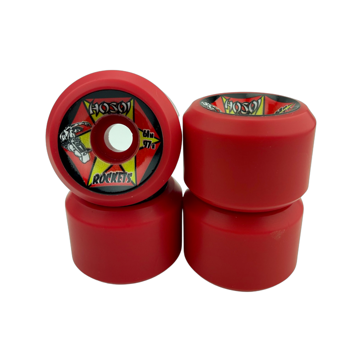 Hosoi Rockets 61mm 97A Red Skateboard Wheels