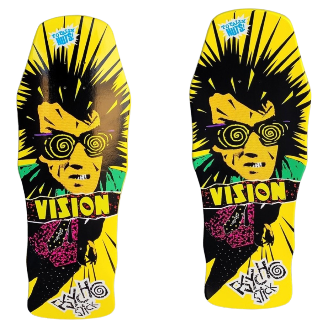 Vision Psycho Stick "Double Take" Gripped 10" Skateboard Deck The