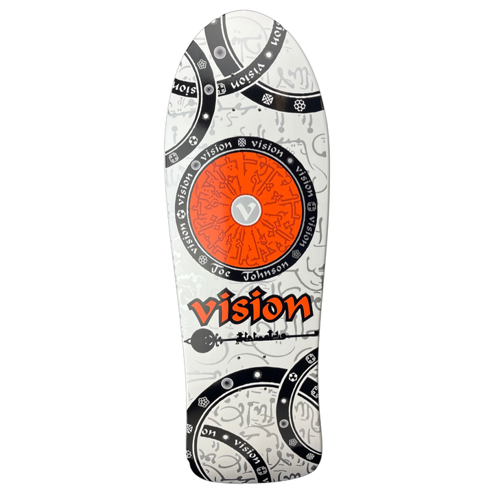 Vision Joe Johnson Hieroglyphics "Double Take" White Gripped 10.25" Skateboard Deck
