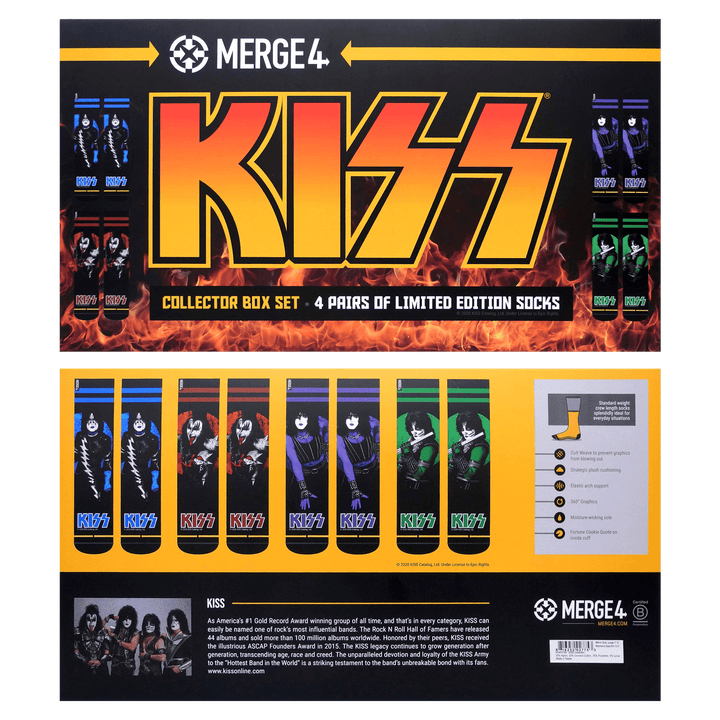 Merge4 KISS Collection LTD Crew Socks Box Set (4 Pairs)