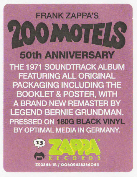 ZAPPA, FRANK - 200 Motels [180G 50th Anniversary] 2x Vinyl LP Record + Booklet + Poster