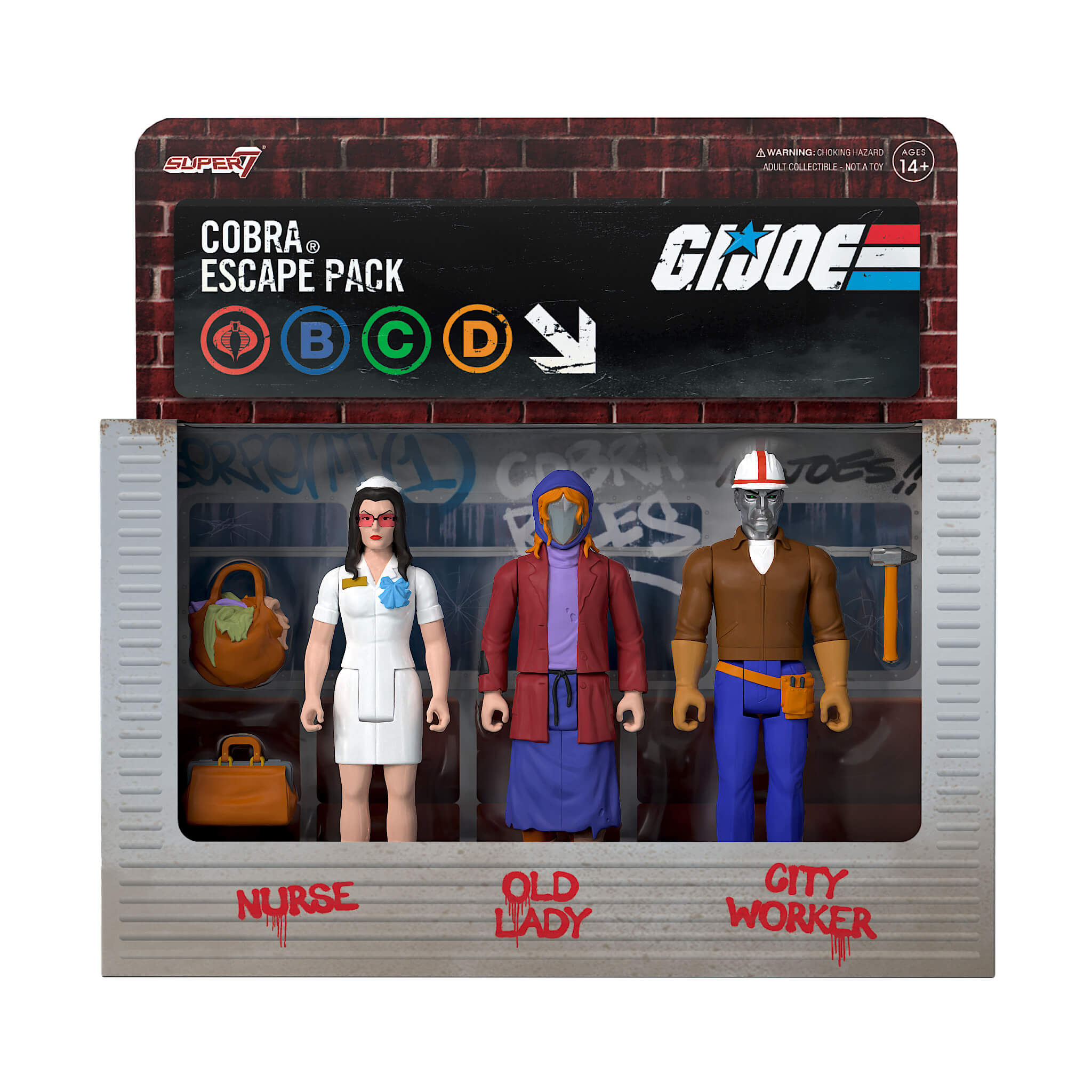 Super7 x Joe Cobra Escape Pack ReAction Figure Set pk The Dark  Slide