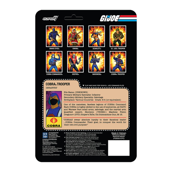 Super7 x G.I. Joe Cobra Trooper Brown Wave 1 ReAction Figure