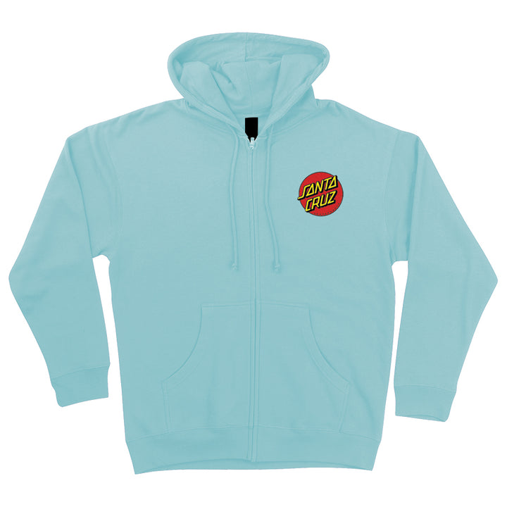 Santa Cruz Classic Dot Zip Up Heavyweight Hooded Sweatshirt The Dark Slide