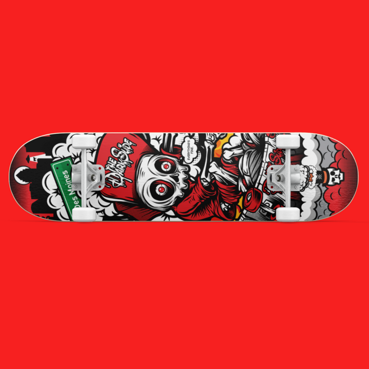 The Dark Slide x Skullduggery "Everything's Fine" Skateboard Deck