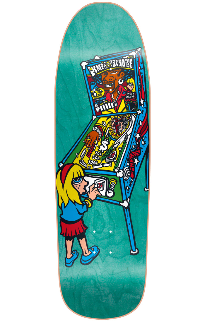 NEW DEAL GIRARDI PIMPBALL WIZARD TEAL SKATEBOARD DECK