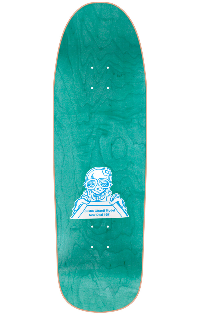 NEW DEAL GIRARDI PIMPBALL WIZARD TEAL SKATEBOARD DECK